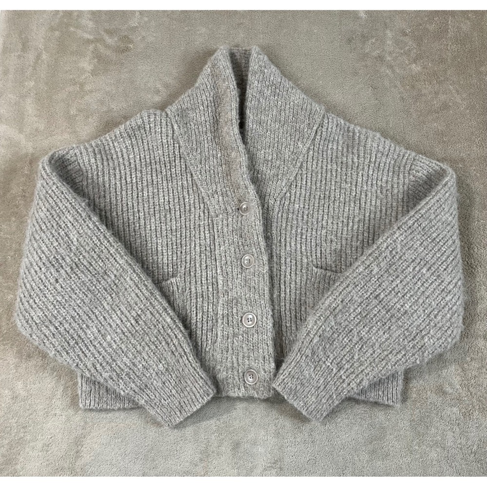 OZMA of California Sloan Cardiganz Gray Alpaca Blend Size XS Granpa Style Cosy